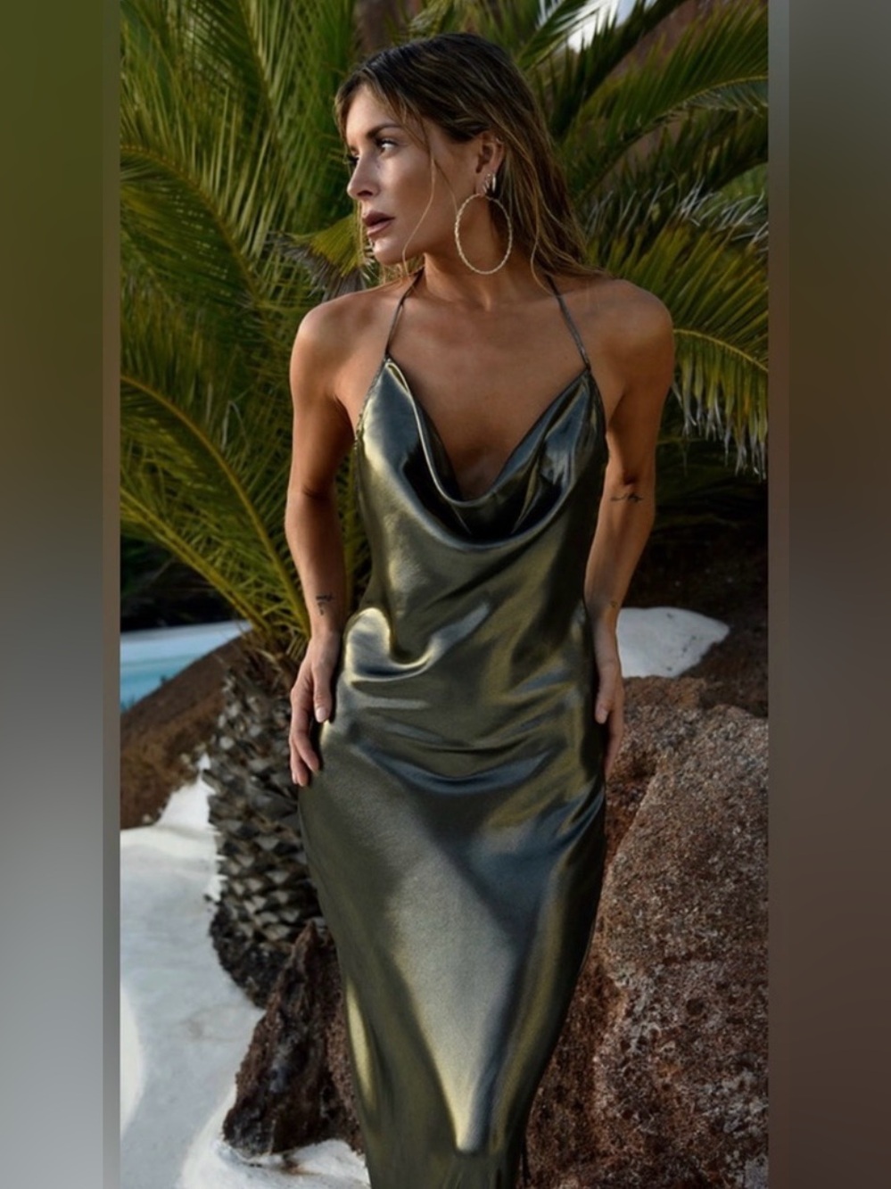 Rat and Boa Venus Gold Slip Dress
